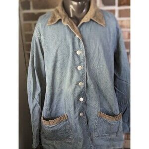 Bit & Bridle for her Denim Button Jacket w Corduroy Size 1X Western Cowgirl